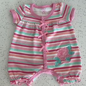 Little Joy Infant Girl Cotton Snap-Up Romper 0-3M